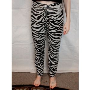 Out-of control Suede/Leather Suede Zebra Pants